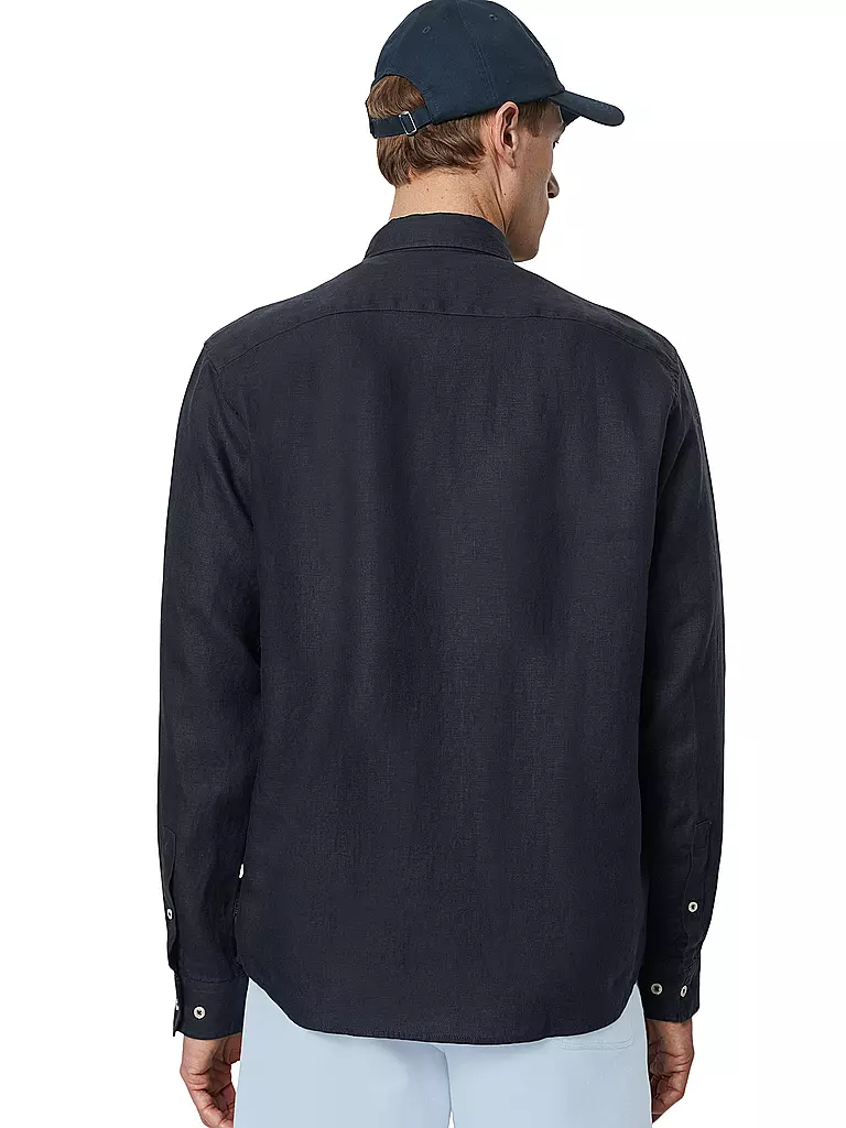 MARC O'POLO | Leinenhemd Regular Fit  | Azul oscuro