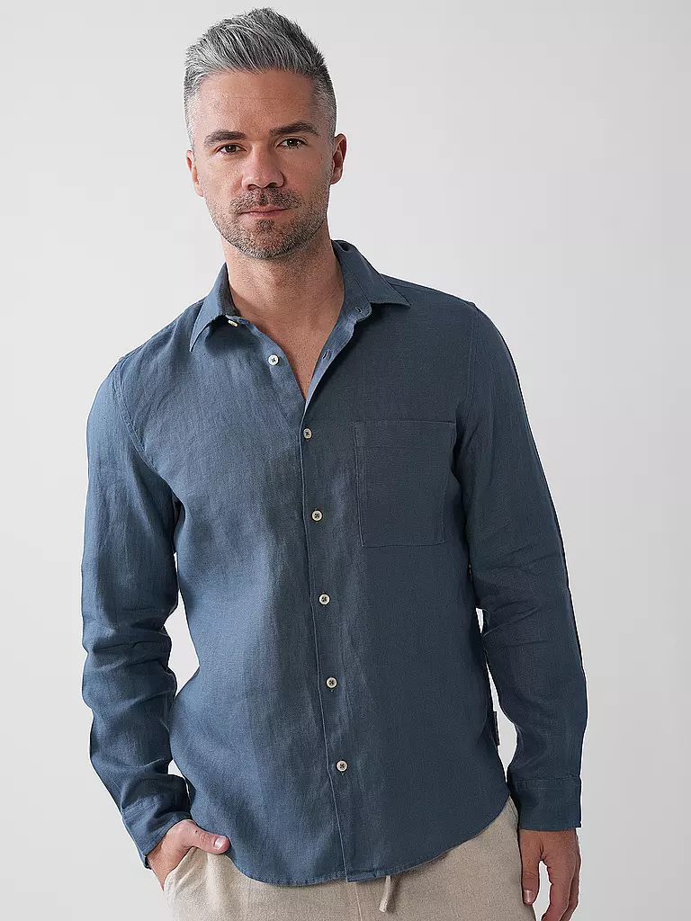 MARC O'POLO | Leinenhemd Regular Fit  | Azul
