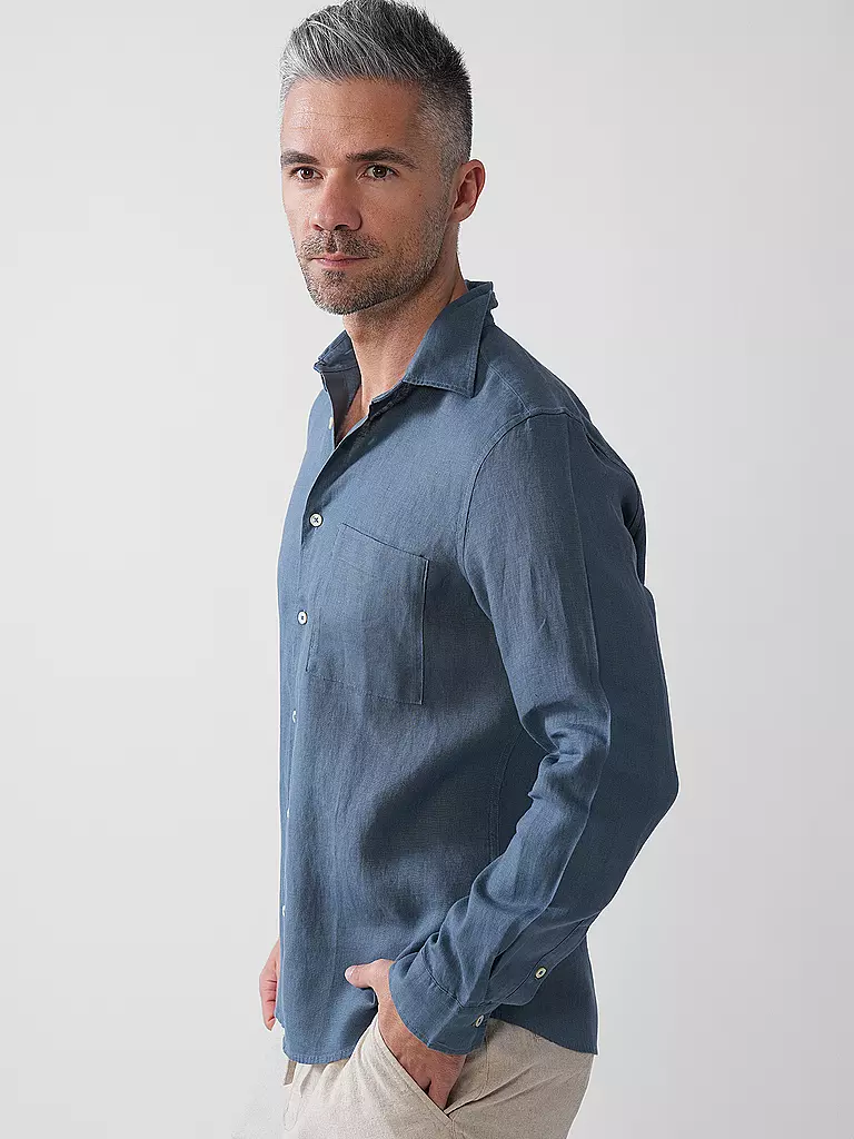 MARC O'POLO | Leinenhemd Regular Fit  | Azul