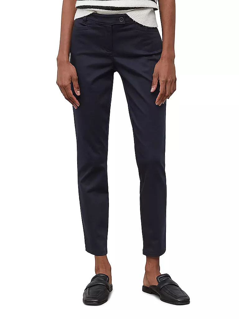 MARC O'POLO | Pantalón "Laxa" (tiro alto) | Azul oscuro