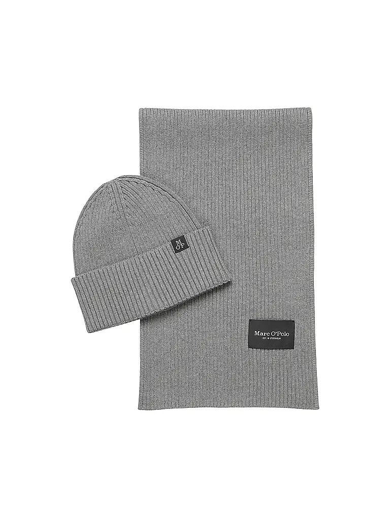 MARC O'POLO | Set de 2 piezas gorro y bufanda | Gris