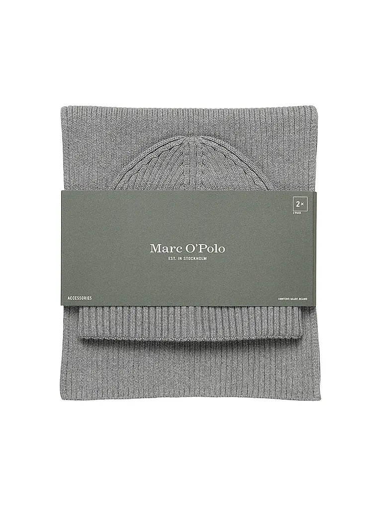 MARC O'POLO | Set de 2 piezas gorro y bufanda | Gris