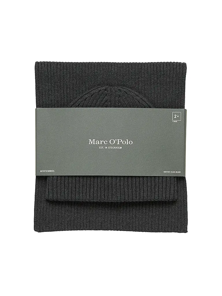MARC O'POLO | Set de 2 piezas gorro y bufanda | Gris