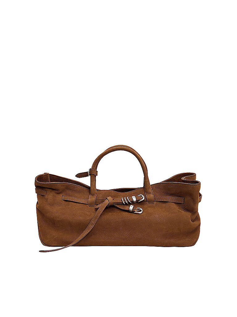 Margesherwood Bolso de cuero - Bolso baguette BOLSO USADO DE LA ABUELA marrón
