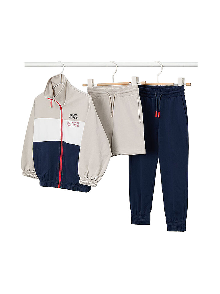 Mayoral Conjunto de niño 3 piezas chaqueta, pantalón de chándal y shorts azul oscuro