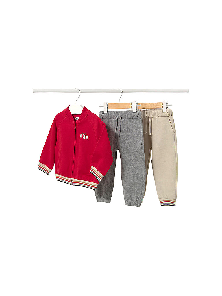 Mayoral Conjunto de bebé: Sudadera con cremallera y dos pantalones rojo