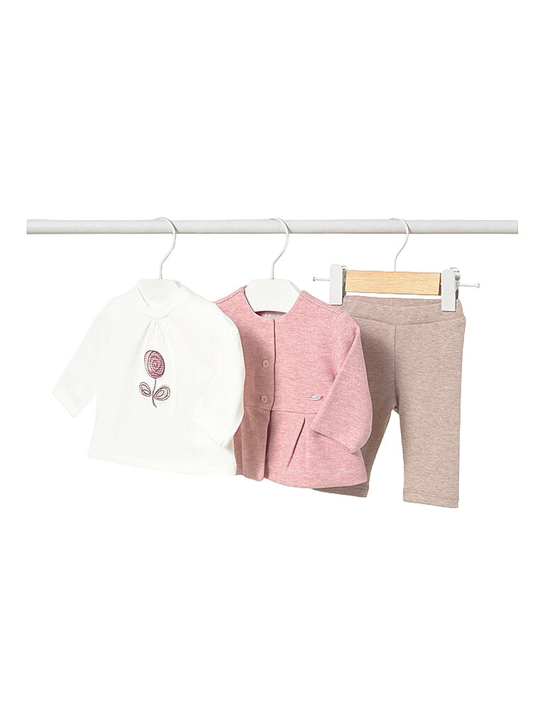 Mayoral Conjunto de bebé de camiseta de manga larga con sudadera y pantalón rosa
