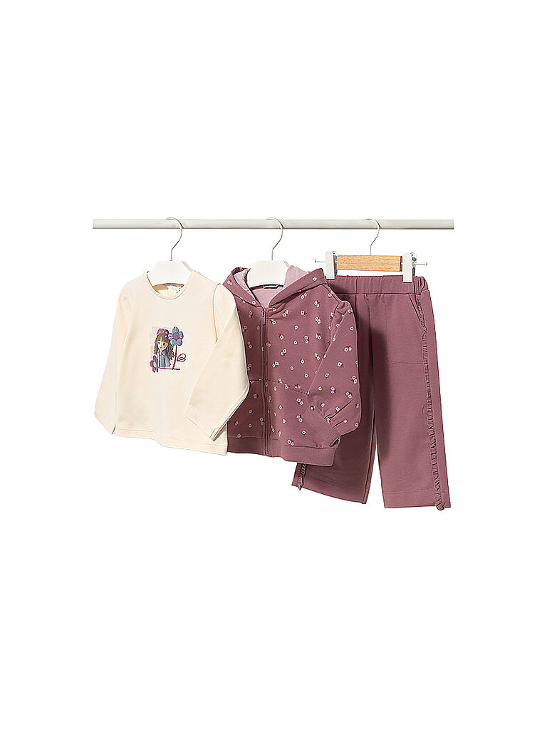 Mayoral Conjunto de bebé de camiseta de manga larga con sudadera y pantalón morado