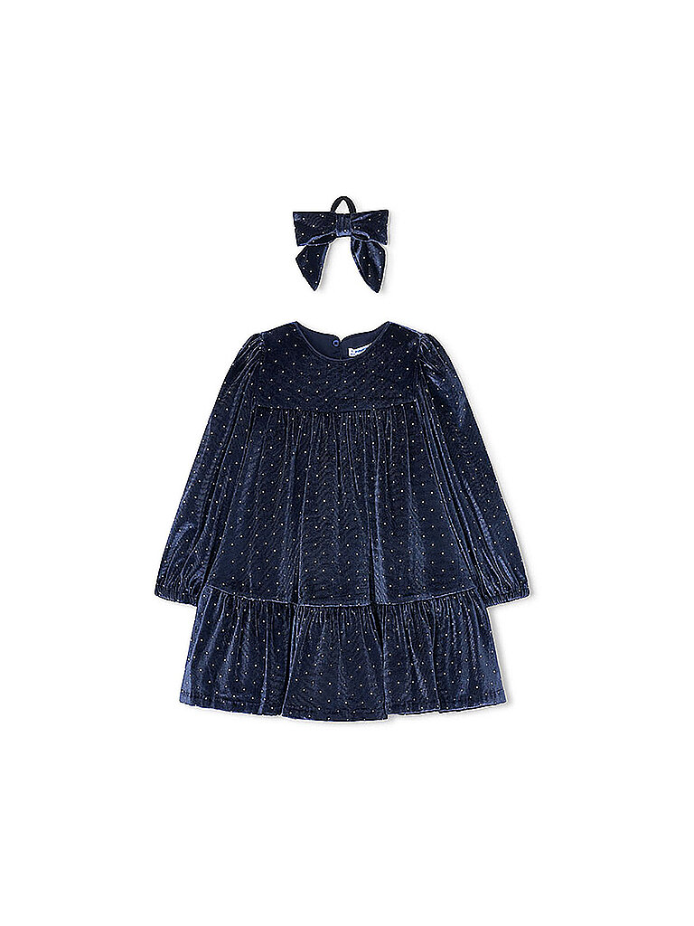 Mayoral Vestido de niña con goma para el pelo azul oscuro