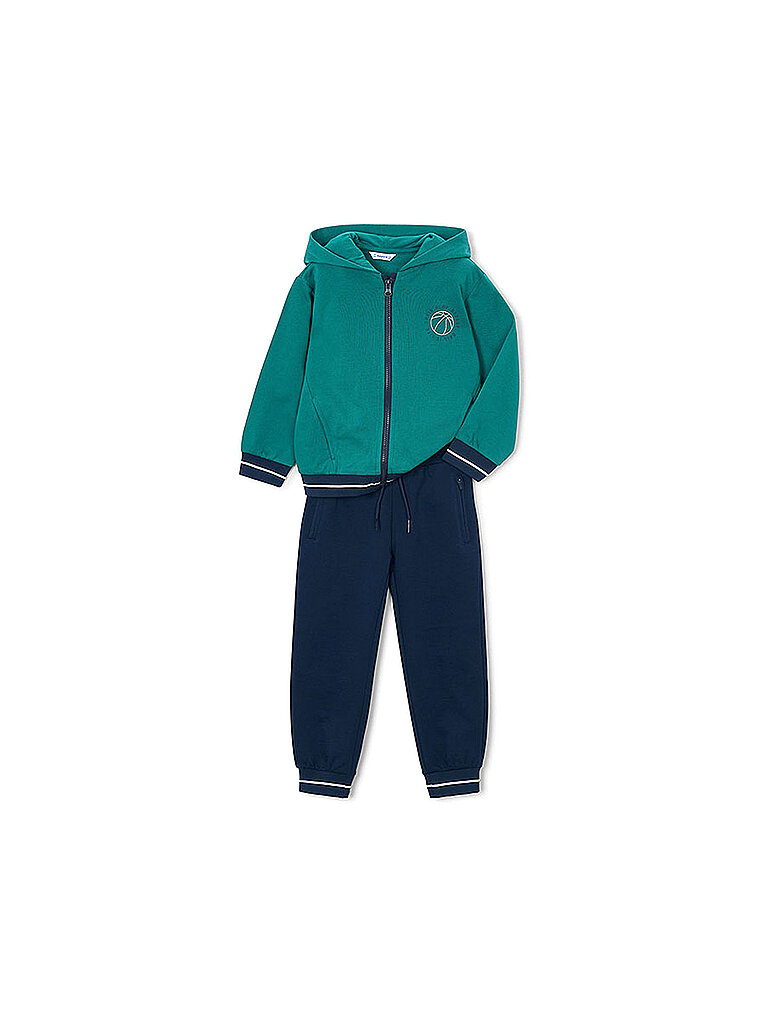 Mayoral Conjunto de 2 piezas para niño: Sudadera con cremallera y pantalón de chándal verde oscuro