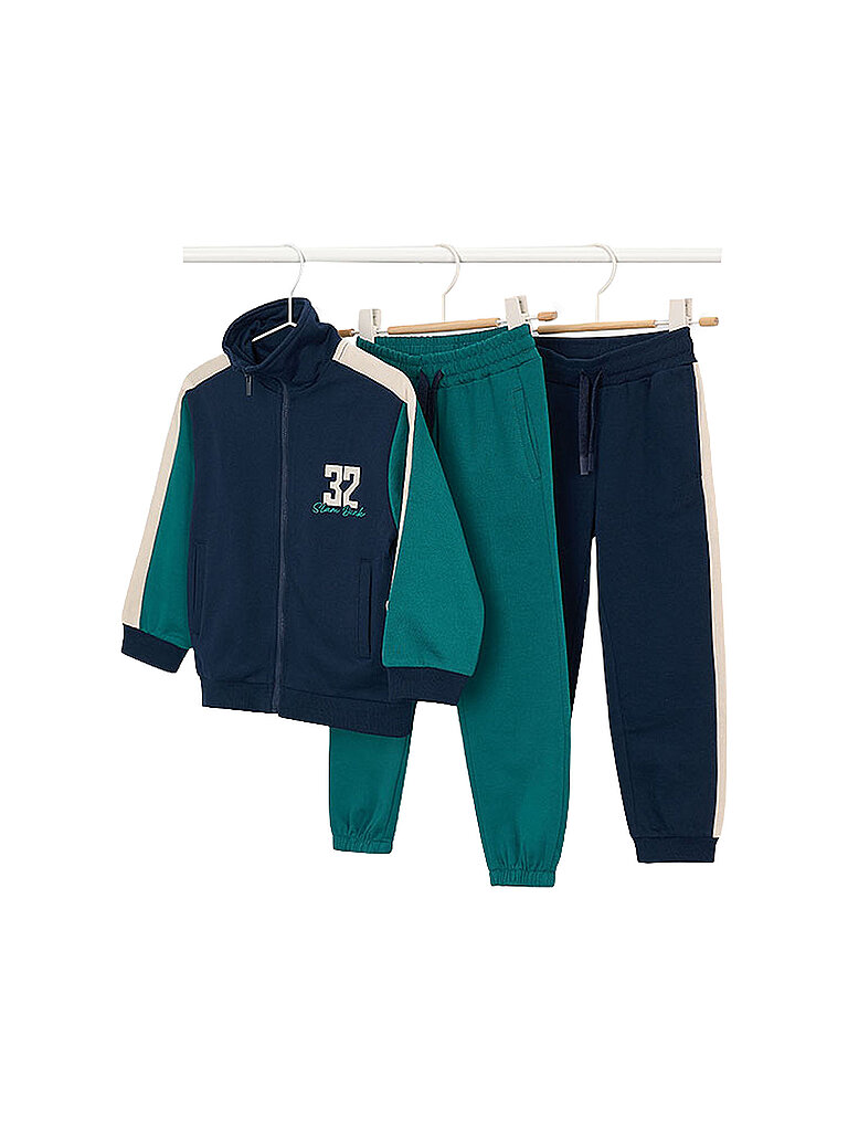 Mayoral Conjunto de niño 3 piezas: Sudadera con cremallera y dos pantalones azul oscuro