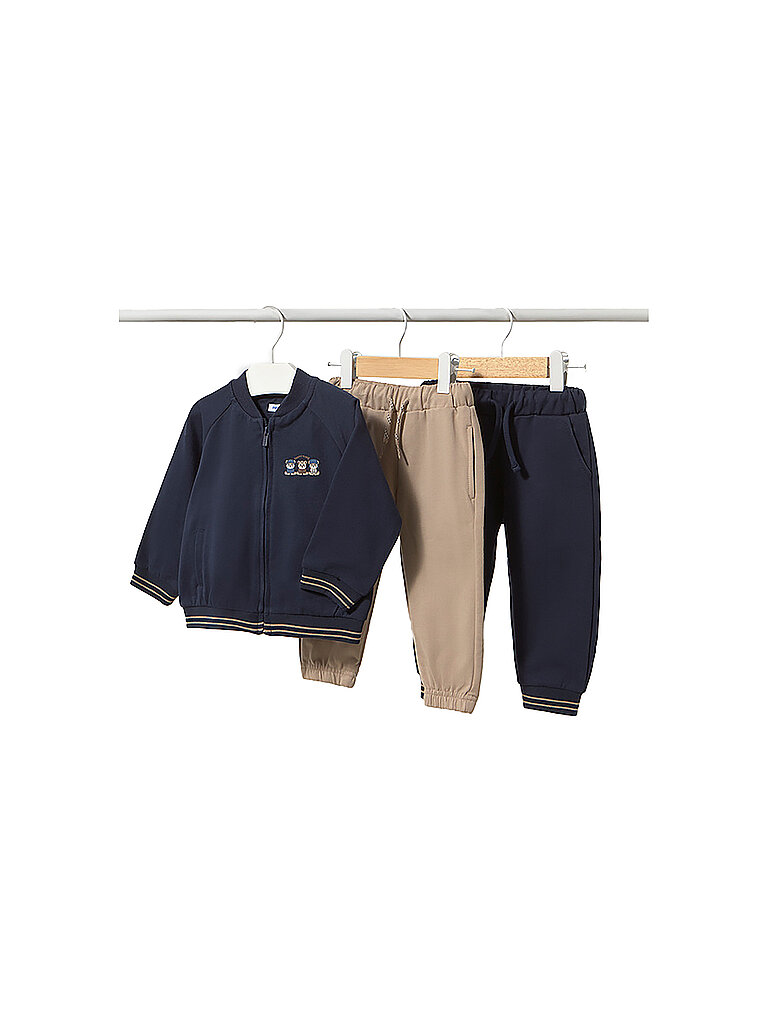 Mayoral Conjunto de bebé de 3 piezas: pantalón y chaqueta azul oscuro