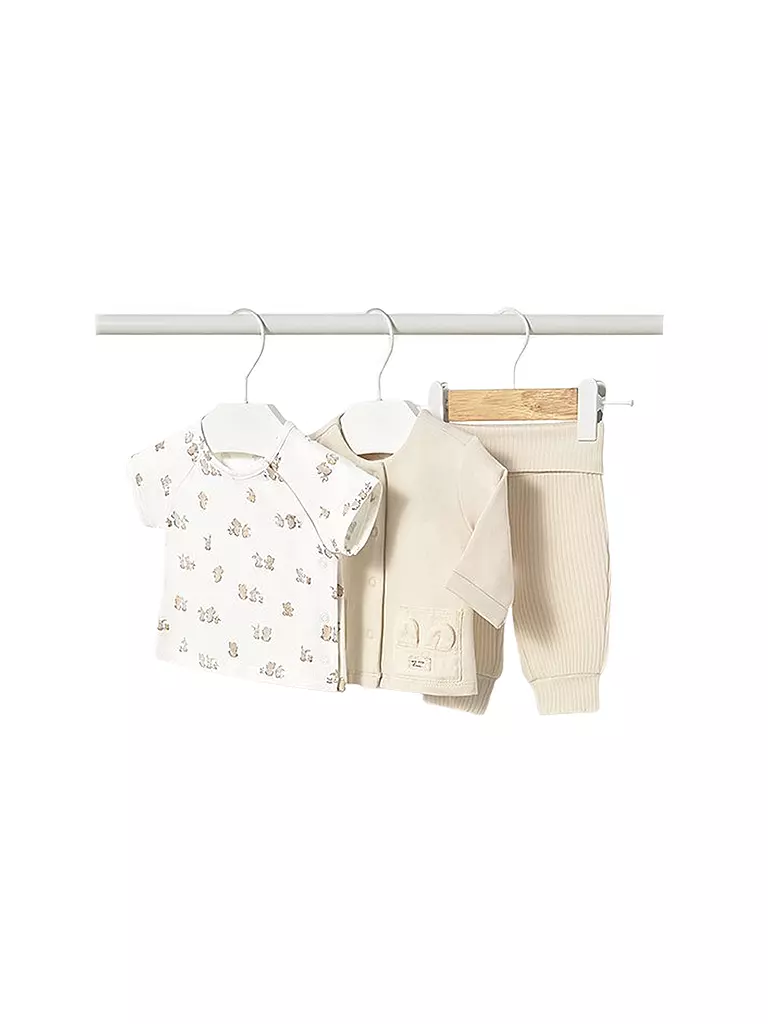 MAYORAL | Baby Set 3-teilig T-Shirt, Sweatjacke und Hose | Crema