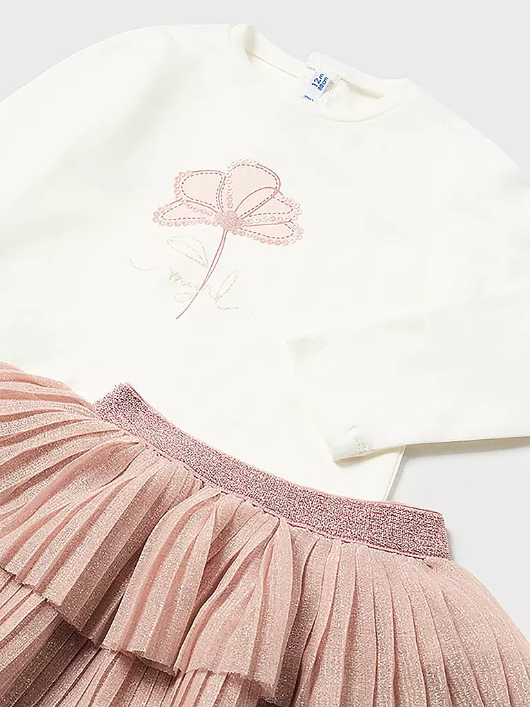 MAYORAL | Baby Set Langarmshirt, Jäckchen, Rock 3-teilig  | Rosa