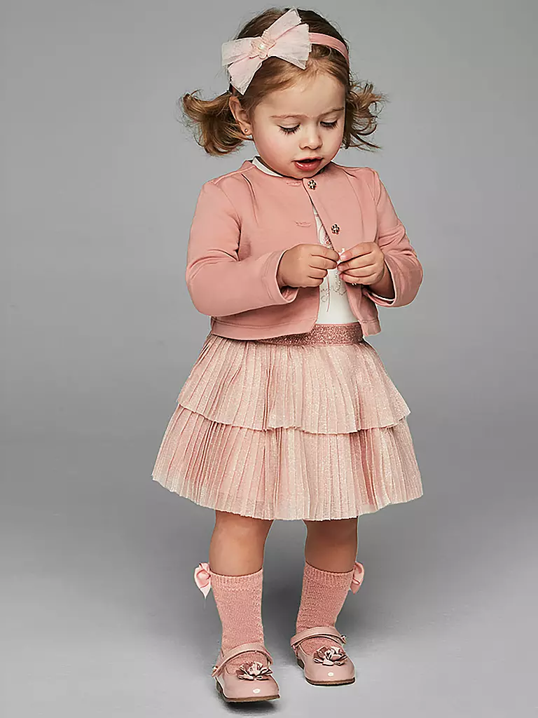 MAYORAL | Baby Set Langarmshirt, Jäckchen, Rock 3-teilig  | Rosa