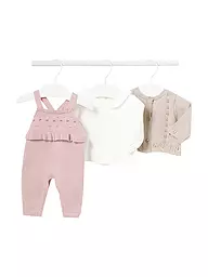 MAYORAL | Baby Set Latzhose Pullover Strickjacke 3-teilig  | Rosa