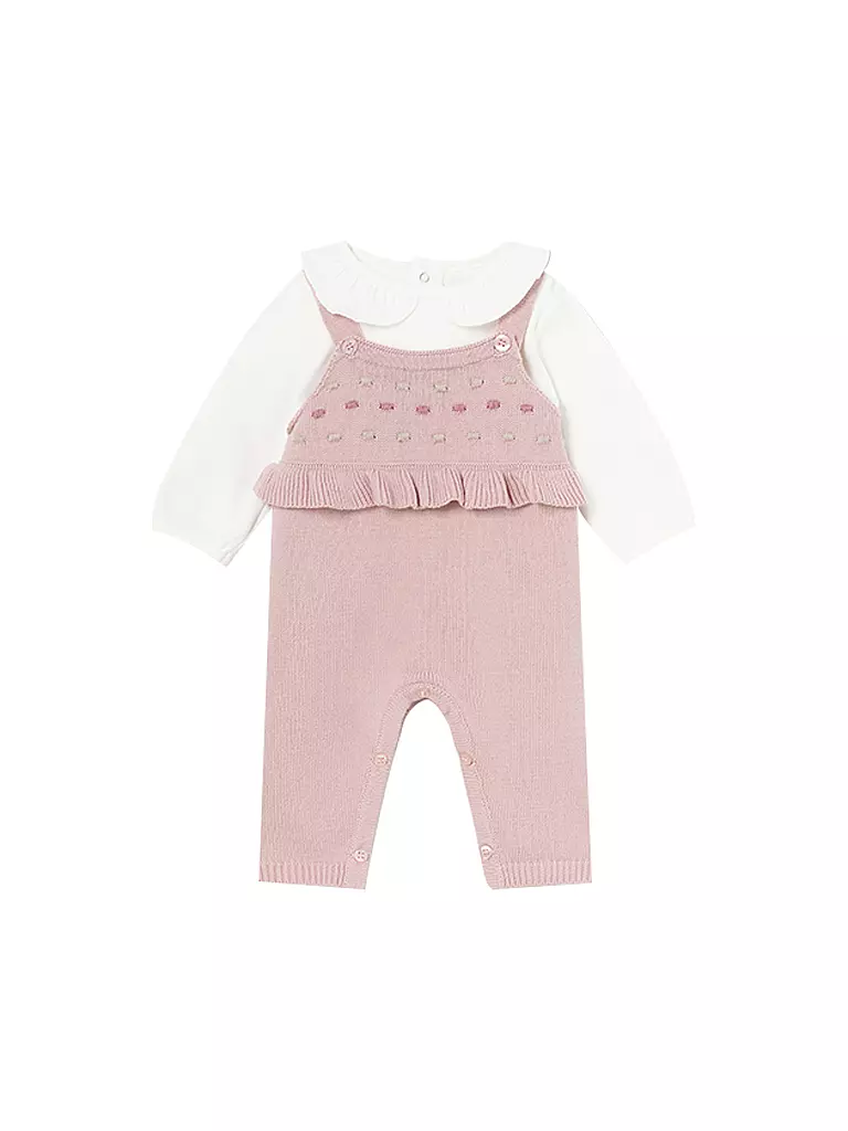 MAYORAL | Baby Set Latzhose Pullover Strickjacke 3-teilig  | Rosa