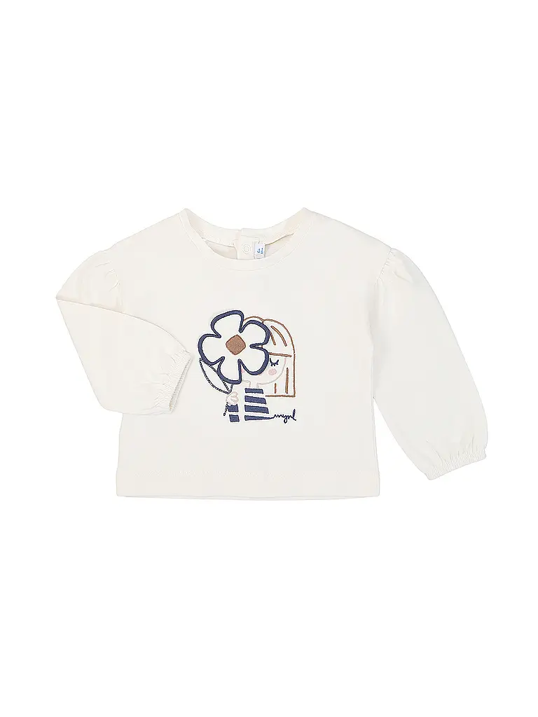 MAYORAL | Camiseta de manga larga para bebé con diadema | Crema