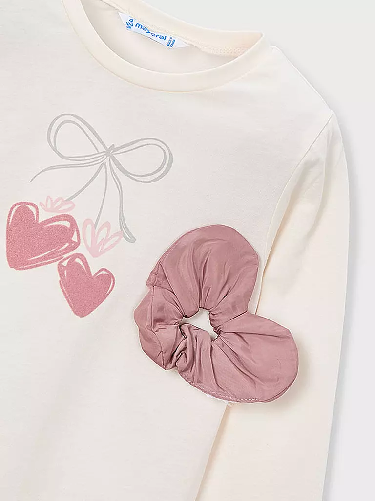 MAYORAL | Camiseta de manga larga y coletero para niña | creme