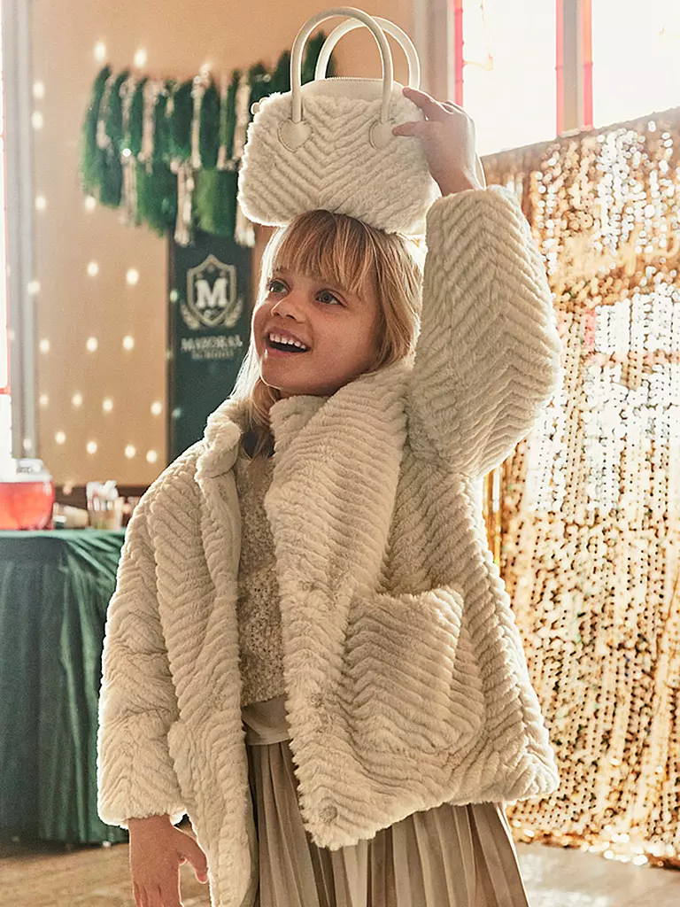 MAYORAL | Chaqueta de niña con aspecto de piel | Crema