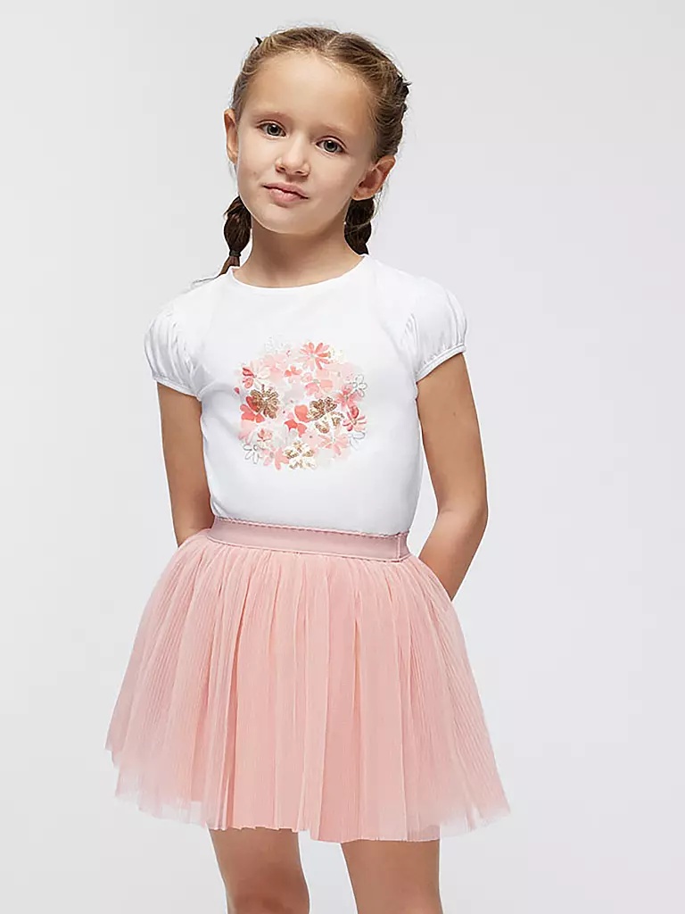 MAYORAL | Conjunto de 2 piezas para niña, camiseta y falda | Rosa