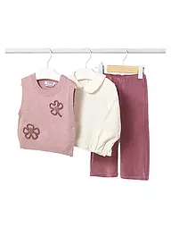 MAYORAL | Conjunto de 3 piezas para bebé niña, chaleco, camisa de manga larga y pantalón | Rosa