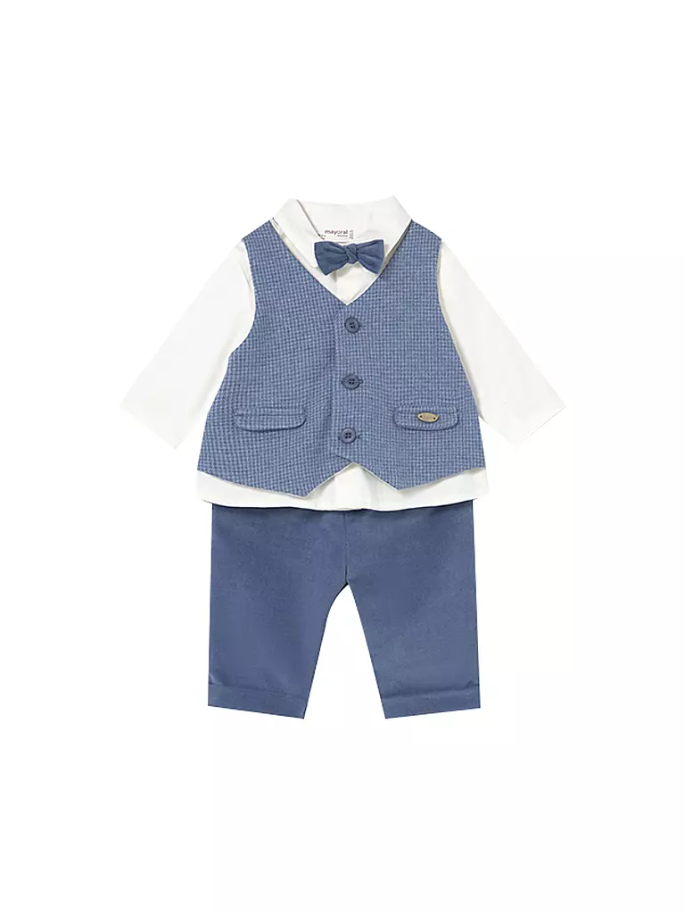 MAYORAL | Conjunto de 3 piezas para bebé niño, camisa, pantalón y pajarita | blau