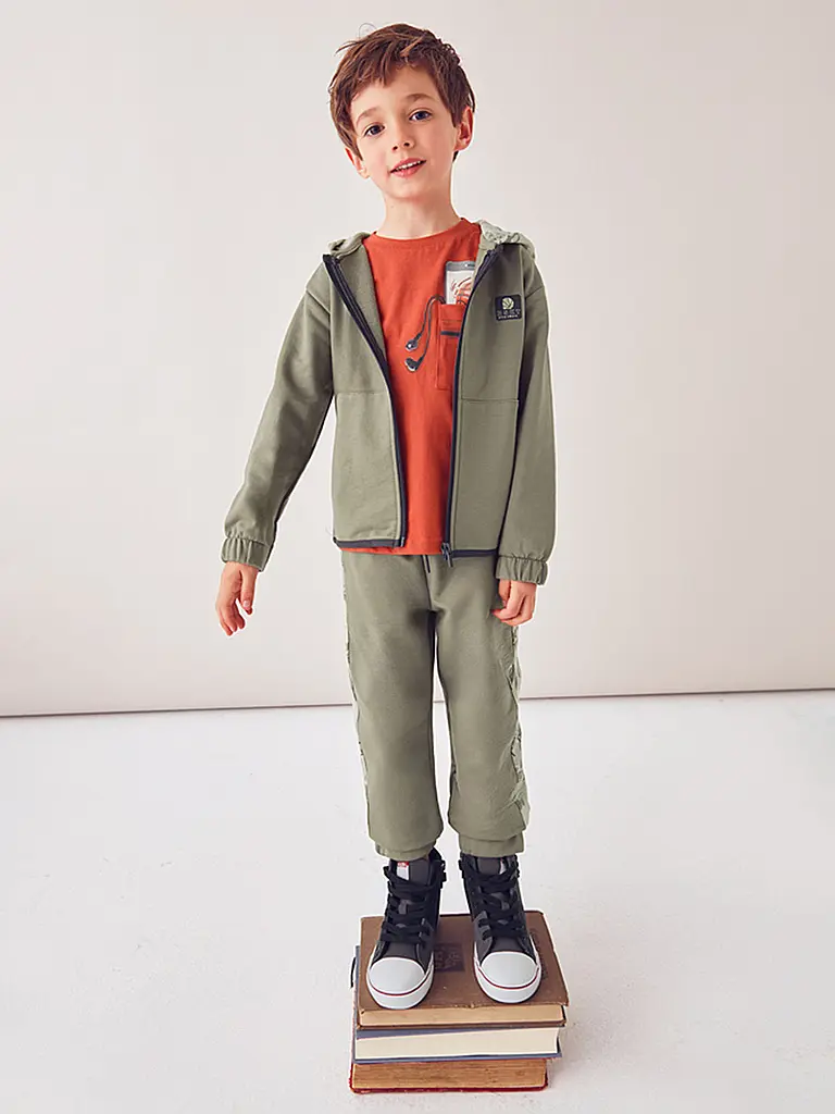 MAYORAL | Conjunto de 3 piezas para niño, chaqueta de felpa y pantalones de chándal | grau