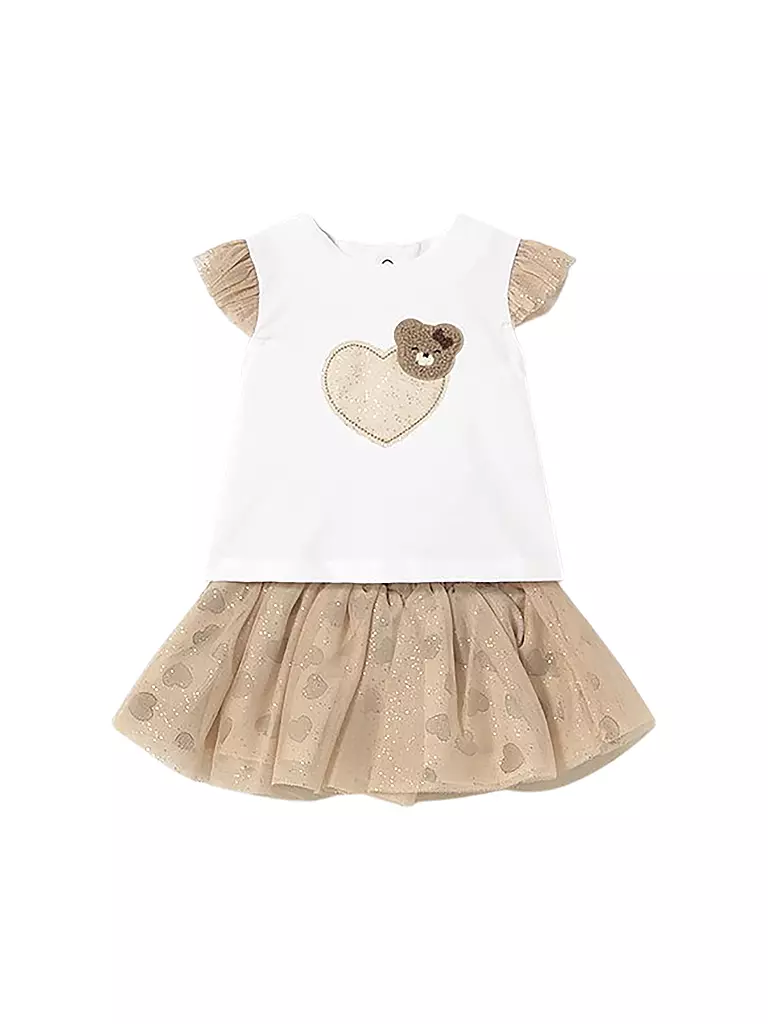 MAYORAL | Conjunto de bebé de 2 piezas, camiseta y falda | Beige