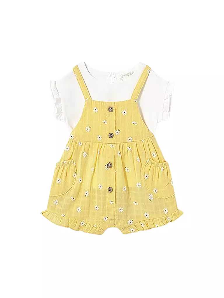 MAYORAL | Conjunto de bebé de 2 piezas, camiseta y peto | Amarillo