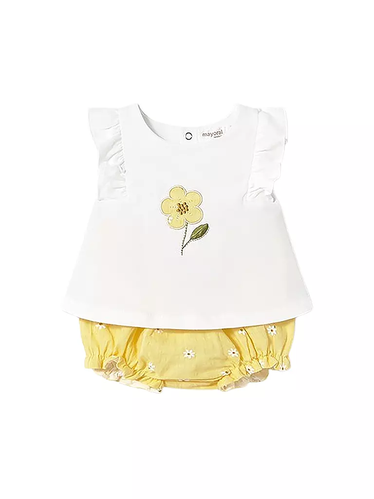 MAYORAL | Conjunto de bebé de 2 piezas, camiseta y shorts | Amarillo