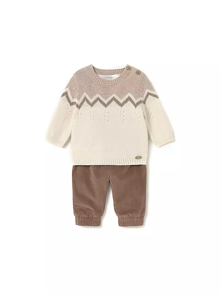 MAYORAL | Conjunto de bebé de 2 piezas, jersey y pantalón | Marrón