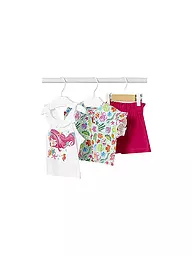 MAYORAL | Conjunto de bebé de 3 piezas, camiseta, top y shorts | Fucsia