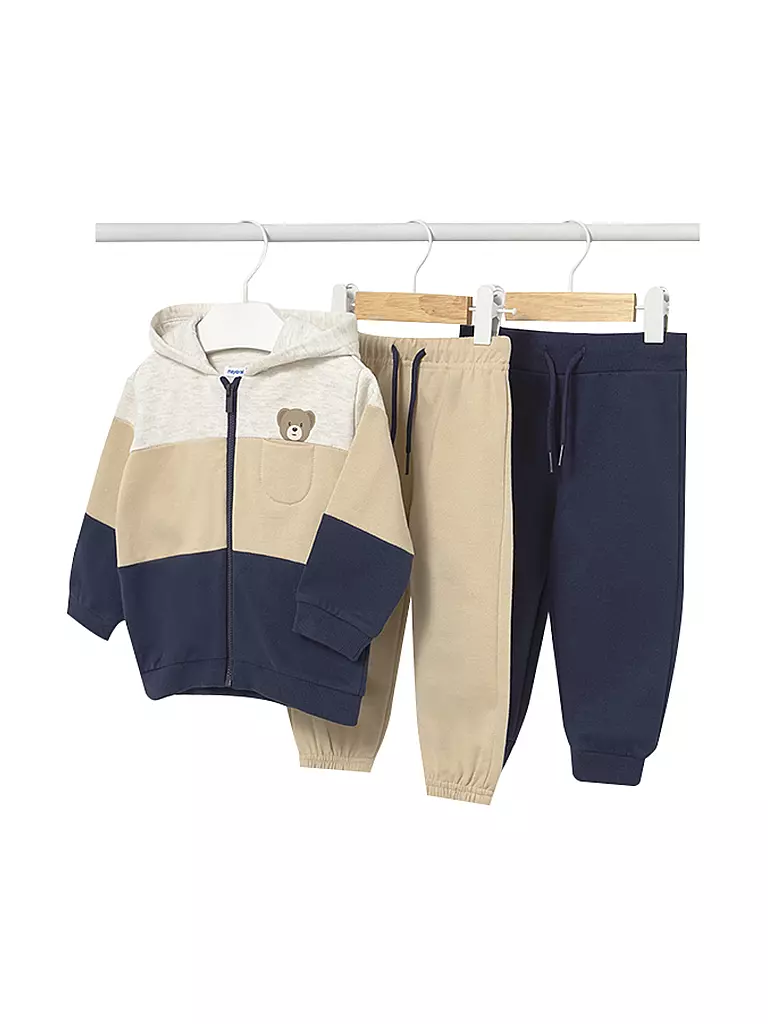 MAYORAL | Conjunto de bebé de 3 piezas, chaqueta y pantalones de chándal | blau
