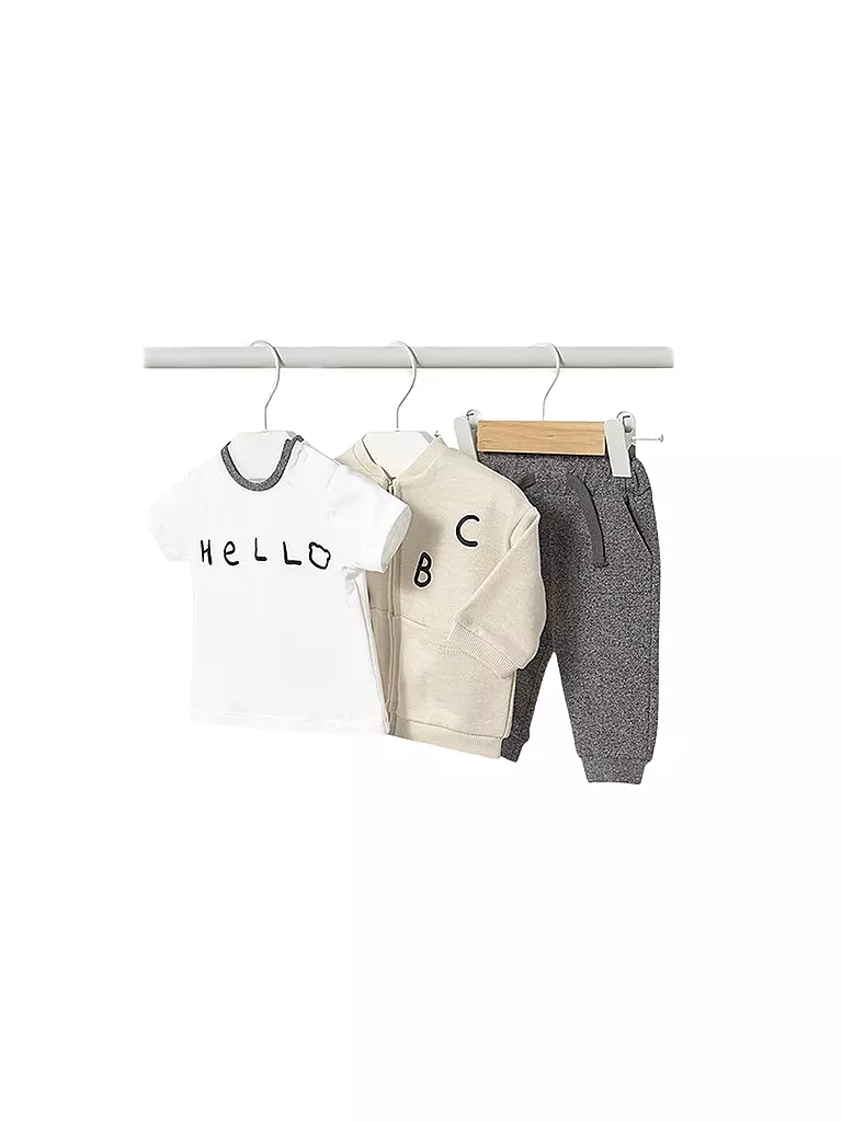MAYORAL | Conjunto de bebé de 3 piezas: camiseta, chaqueta y pantalón | Beige