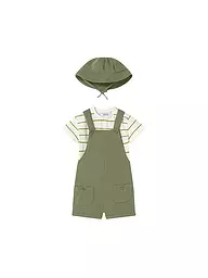 MAYORAL | Conjunto de bebé de 3 piezas: camiseta, peto y gorro | Verde