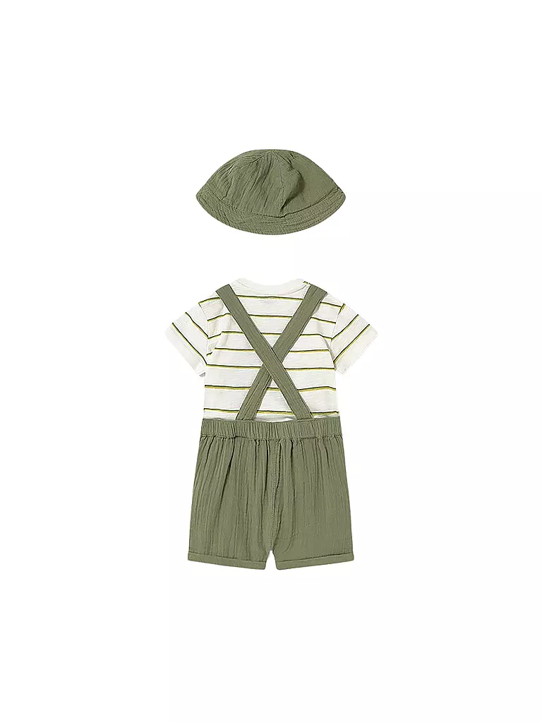 MAYORAL | Conjunto de bebé de 3 piezas: camiseta, peto y gorro | 