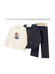 MAYORAL | Conjunto de bebé de 3 piezas: chaqueta, camiseta de manga larga, pantalón | Azul oscuro