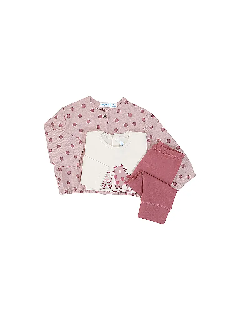 MAYORAL | Conjunto de bebé de 3 piezas: chaqueta, camiseta de manga larga y leggings | rosa