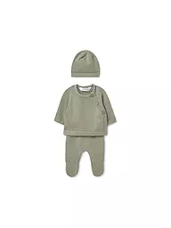 MAYORAL | Conjunto de bebé de 3 piezas: jersey, pantalón y gorro | Verde