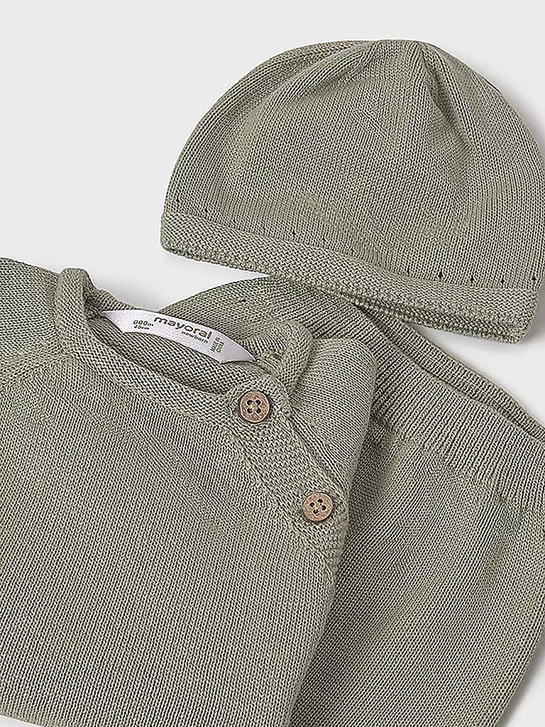 MAYORAL | Conjunto de bebé de 3 piezas: jersey, pantalón y gorro | 