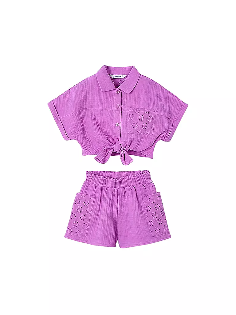 MAYORAL | Conjunto de niña de 2 piezas, blusa y shorts | Fucsia