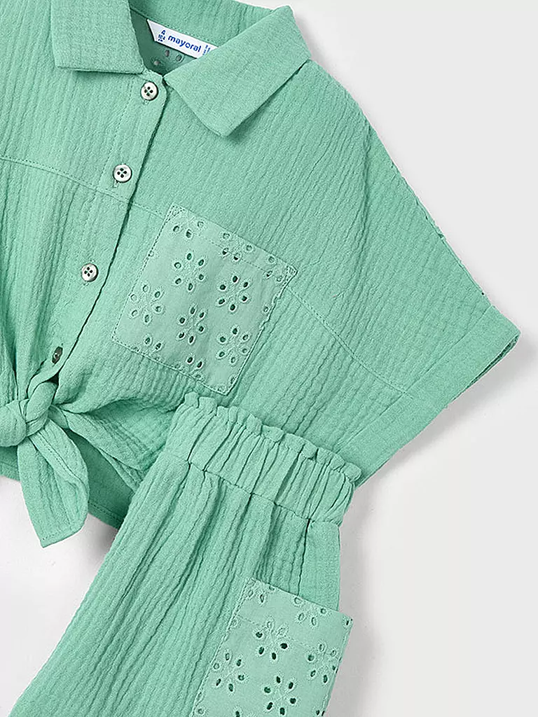 MAYORAL | Conjunto de niña de 2 piezas, blusa y shorts | Verde