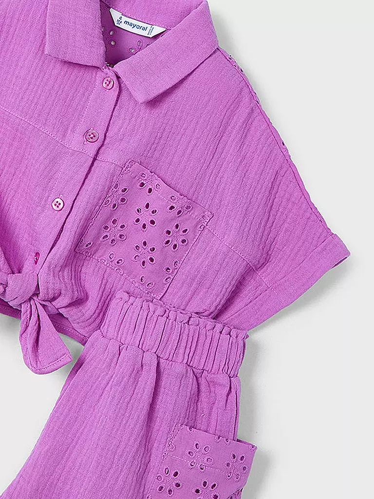 MAYORAL | Conjunto de niña de 2 piezas, blusa y shorts | Fucsia