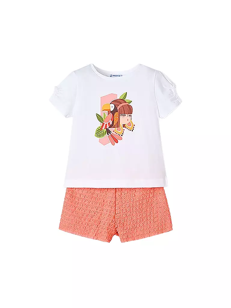 MAYORAL | Conjunto de niña de 2 piezas, camiseta y shorts | Naranja