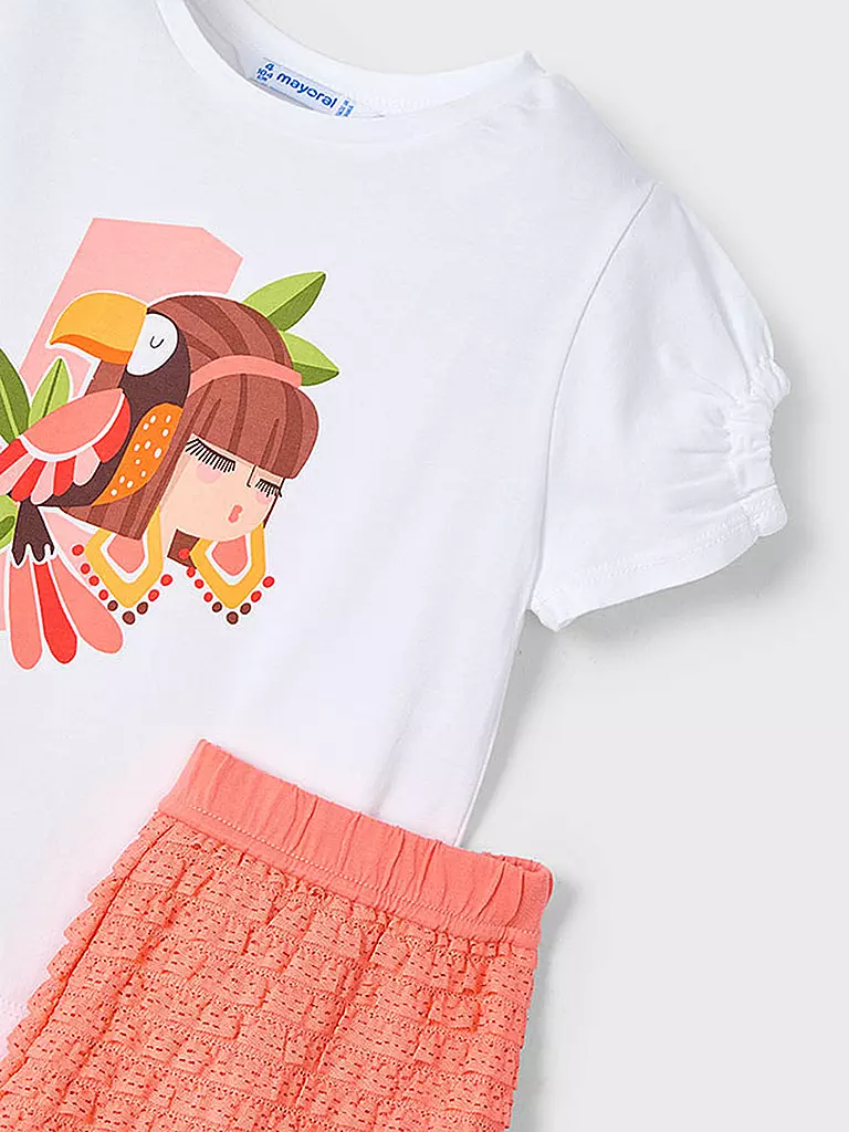 MAYORAL | Conjunto de niña de 2 piezas, camiseta y shorts | Naranja