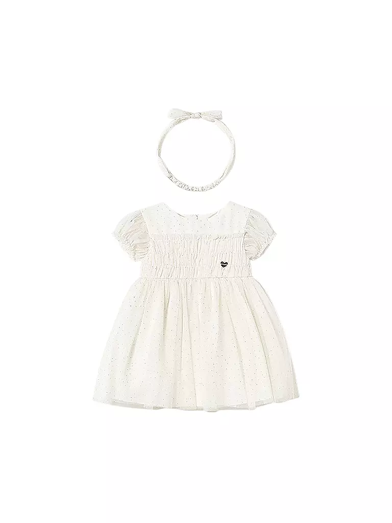 MAYORAL | Vestido de bebé y diadema | Crema