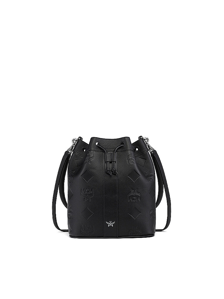 MCM Bolso de cuero - Bolso bombonera DESSAU Mediano negro
