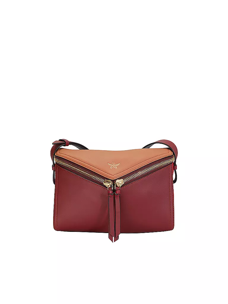 MCM | Bolso de cuero - Bandolera DIAMOND Small | Rojo oscuro