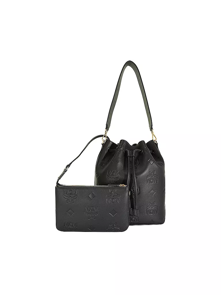 MCM | Ledertasche - Bucket Bag DESSAU Medium  | Negro